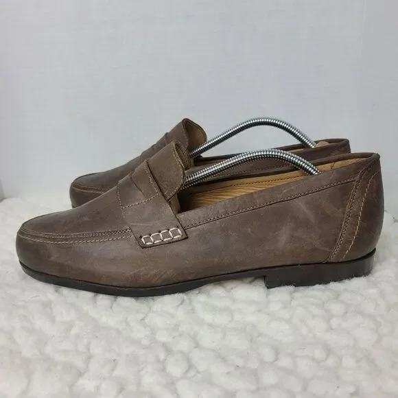 Adelante The Luca Men's Size 11D Slip On Penny Loafers Brown Nubuck Shoes - Picture 3 of 10